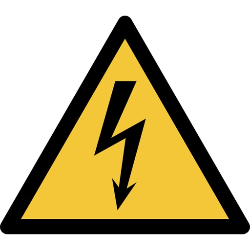 [1400542] Pictogramme Djois Avertissement danger électrique 150x133mm jaune