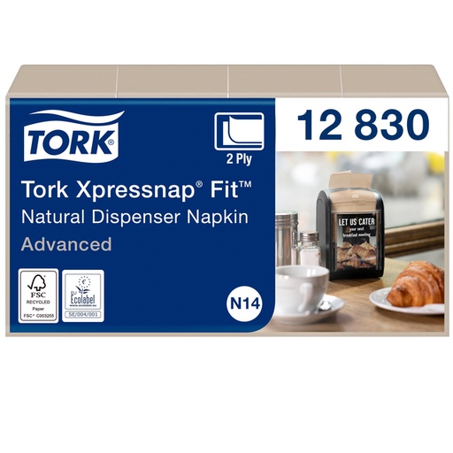[1399853] Serviette Tork Xpressnap Fit Advanced N14 12830 2 ép 213x165mm 720 feuilles naturel