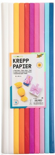 [1400523] Crêpepapier Folia 50x200cm 10 rollen mixkleuren
