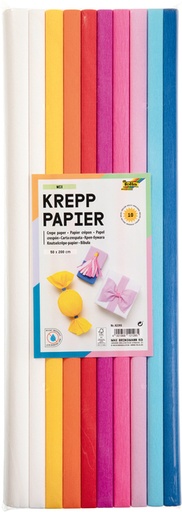 [1400523] Crêpepapier Folia 50x200cm Mix 10 kleuren