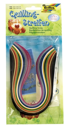 [1400526] Bandes Quilling Folia 0,4x34,5cm et 0,8x34,5cm 280 pièces assorti