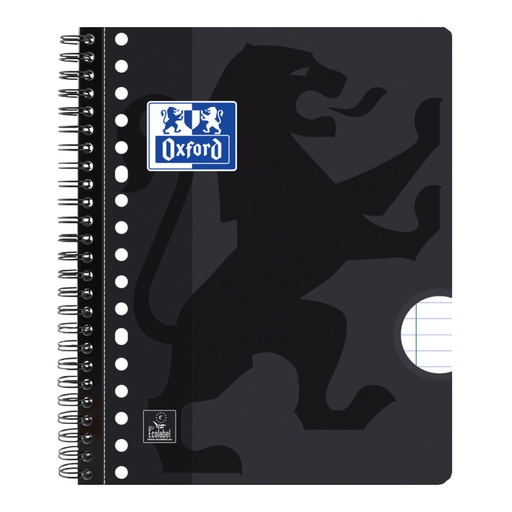 [1401980] Bloc de cours Oxford A5+ ligné 17 perf 160 pages 80g noir