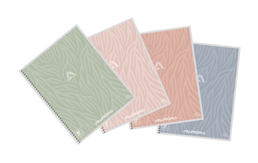 [1401981] Cahier Aurora A5 120 pages 80g spirale ligné assorti