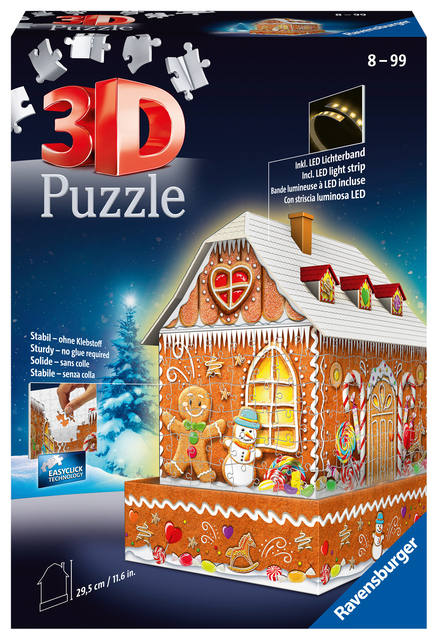 Puzzle 3D Ravensburger Noël Edition Gingerbread House Night 216 pièces