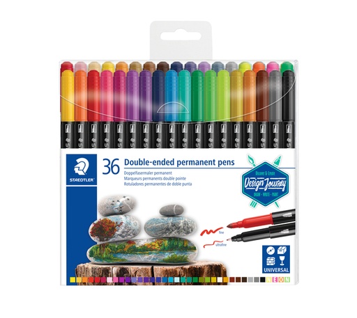 [1403681] Feutre Staedtler Design Journey permanent double pointe assorti 36 couleurs