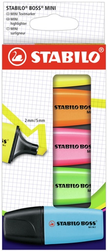 [1403884] Markeerstift STABILO BOSS min assorti etui à 5 stuks