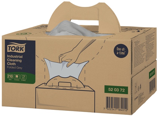[1403730] Chiffons de nettoyage Tork Premium Industrial W7 520372 Handy Box 1 ép 210fls gris
