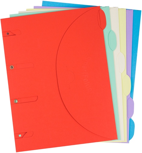 [1403837] Smartfolder geperforeerde opbergmappen A4 assorti 6 stuks
