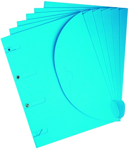 [1403839] Chemise perforée Smartfolder A4 bleu 6 pièces