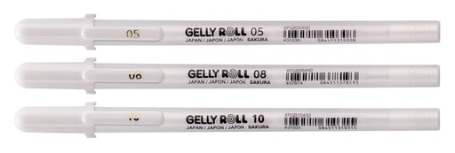 [784142] Gelschrijver Sakura Gelly Roll Classic set à 3 breedtes wit