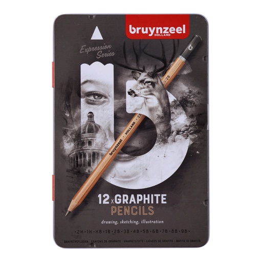 [784136] Grafietpotlood Bruynzeel Expression set á 12 breedtes grijs