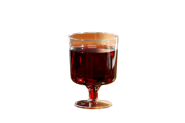 Wijnglas Papstar 200 ml D 72 mm kunststof transparant