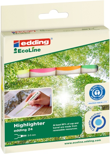[1404504] Markeerstift edding 24 EcoLine assorti set à 4 stuks