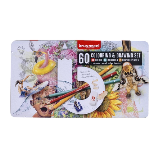 [1404501] Set dessin Bruynzeel Creatives Art boîte 60 pièces