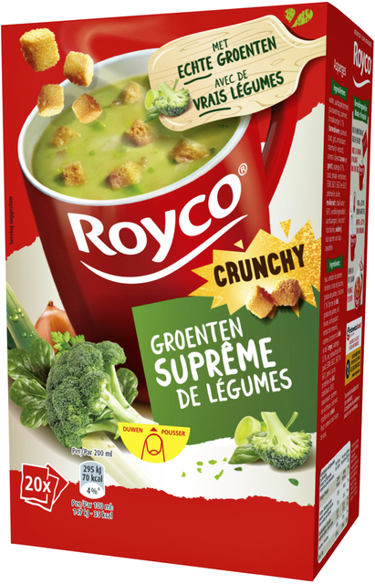 Soupe Royco Crunchy Suprême de légumes avec croûtons 20 sachets