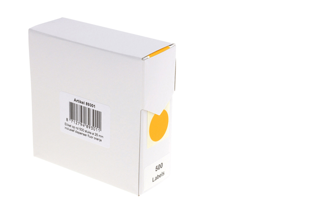 Étiquette Rillprint 25mm rouleau de 500 pièces orange fluo
