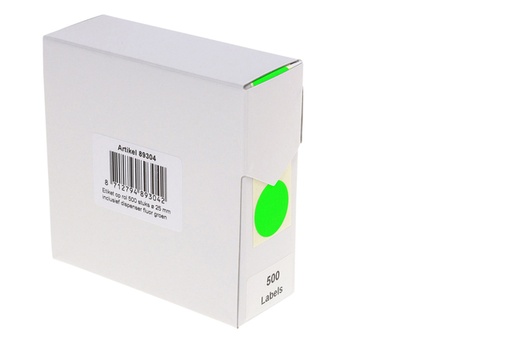 [1404540] Etiquette Rillprint 25mm rouleau de 500 pièces vert fluo