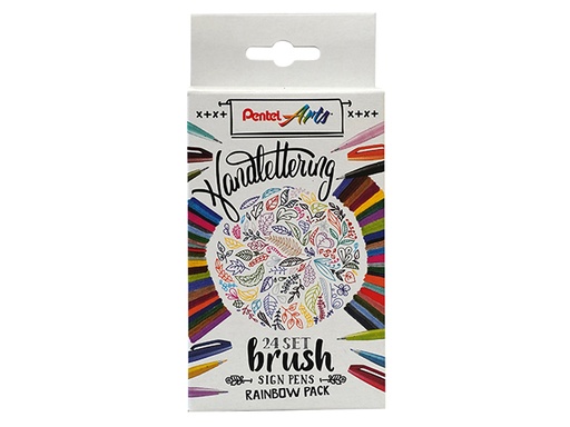 [1404673] Feutre pinceau Pentel Sign SES15C Rainbow assorti 24 pièces