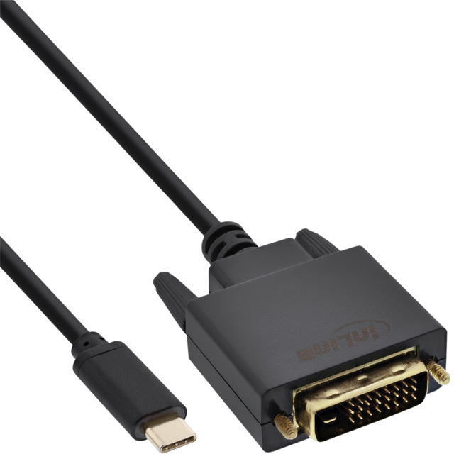 Câble inLine USB-C DVI 24+1 3.1 1080P Mâle/Mâle 2m noir