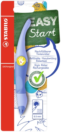 [1404418] Rollerpen STABILO Easyoriginal  linkshandig  medium pastel luchtig blauw blister à 1 stuk