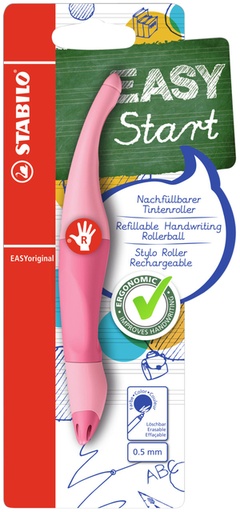 [1404417] Rollerpen STABILO Easyoriginal  rechtshandig medium pastel poederroze blister à 1 stuk