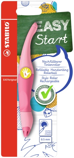 [1404421] Rollerpen STABILO Easyoriginal  linkshandig  medium pastel poederroze blister à 1 stuk