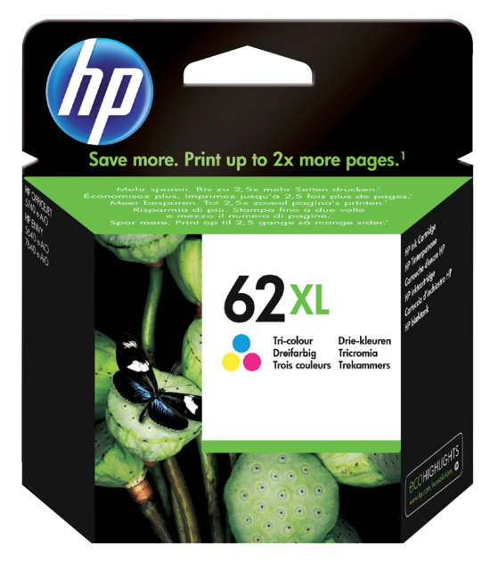 Cartouche d’encre HP C2P07AE 62XL couleur