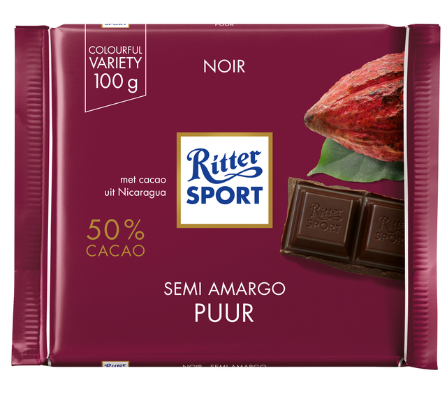 Chocolat Ritter Sport noir 100g