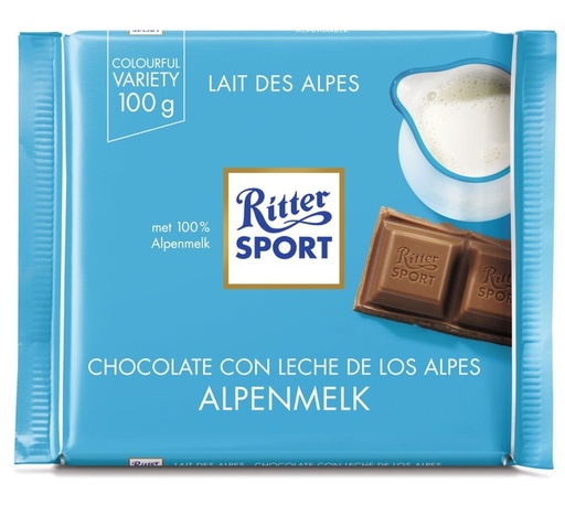 [1404790] Chocolat Ritter Sport lait des Alpes 100g