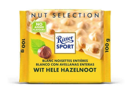 [1404794] Chocolade Ritter Sport wit-hele hazelnoot 100gr