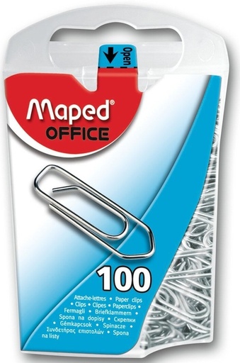 [1398863] Trombone Maped Office 25mm argent 100 pièces