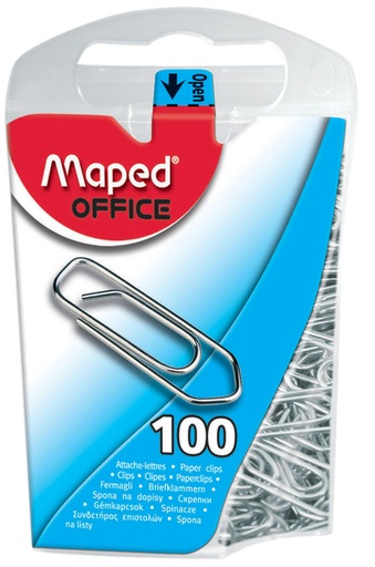 [1398863] Trombone Maped Office 25mm argent 100 pièces