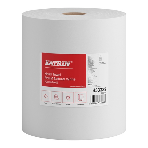[1405983] Essuie-mains Katrin 433382 Medium 1 épaisseur 300m blanc