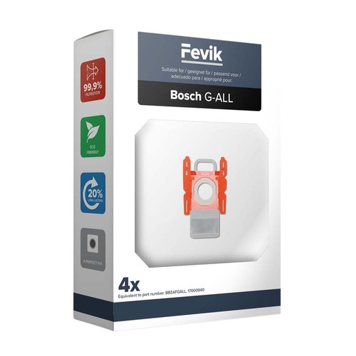 [1406428] Sac aspirateur Cleaninq Bosch / Siemens G-All 3-D Pro 4 pièces