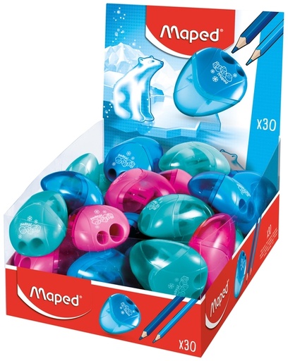 [1406212] Taille-crayon Maped Igloo 2 trous présentoir 30 pièces assorti