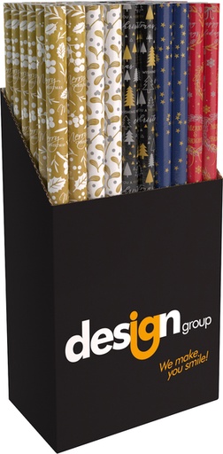 [1406192] Inpakpapier Kerst metallic 150x70cm assorti