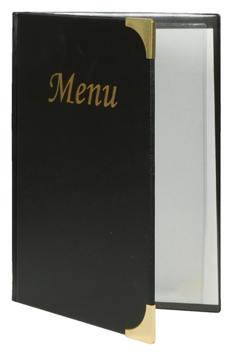 [552029] Protège-menu Securit A5 4x 2 pochettes  noir