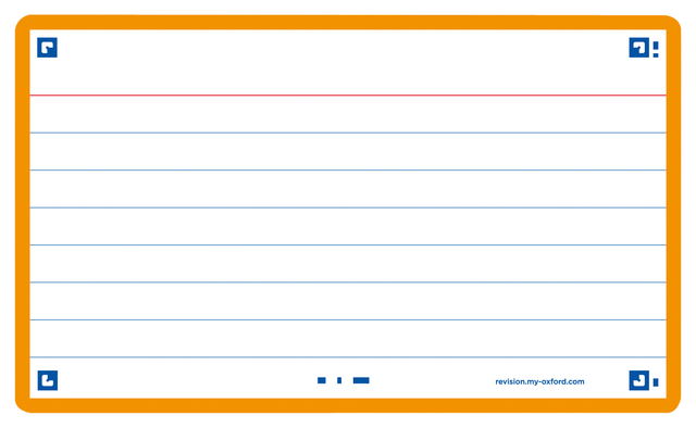 Flashcard Oxford 2.0 75x125mm 80 feuilles 250g ligné orange