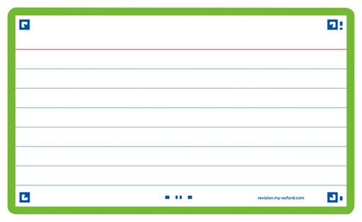 [1407444] Flashcard Oxford 2.0 75x125mm 80 vel 250gr lijn groen