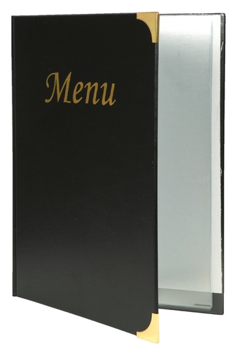 [552027] Protège-menu Securit A4 4x 2 pochettes noir