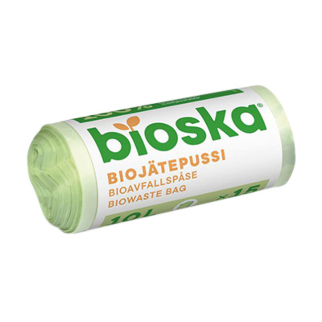 Afvalzak Bioska zetmeel 42x50cm 20 liter groen rol à 15 stuks