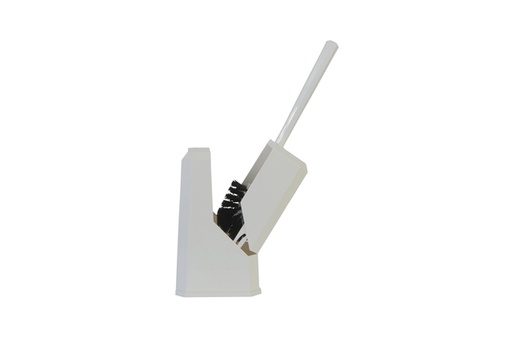 [1405742] Ensemble brosse WC Cleaninq carré fermé blanc