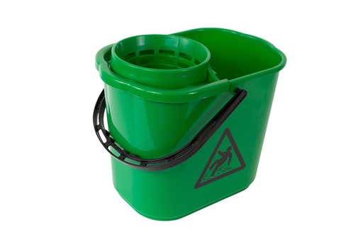[1405778] Seau serpillière à franges Cleaninq avec essoreur 12L vert