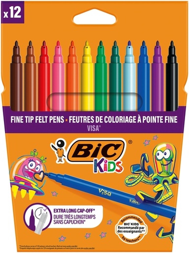 [1407073] Kleurstiften BicKids Visa fijn assorti etui à 12 stuks