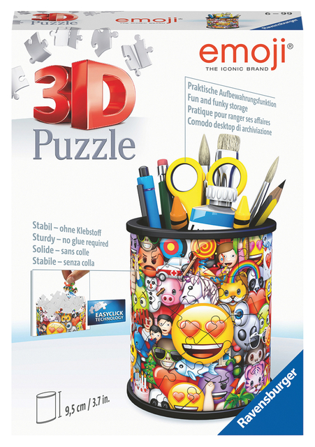 3D puzzel Ravensburger Emoji Pennenbak 54 stuks
