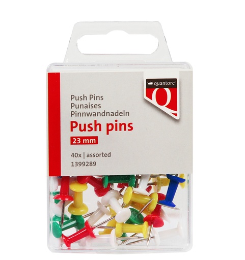 [1399289] Push pins Quantore 40 stuks assorti