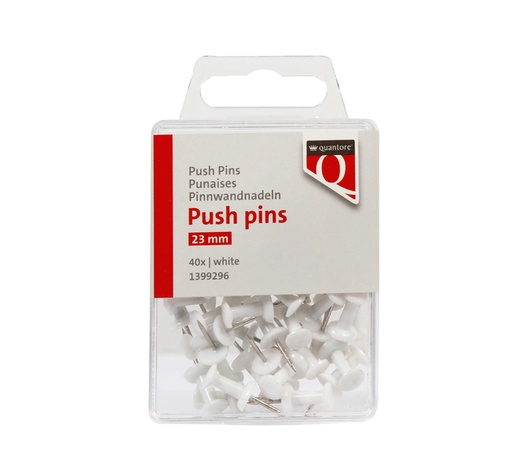 [1399296] Punaise Push pins Quantore blanc 40 pièces