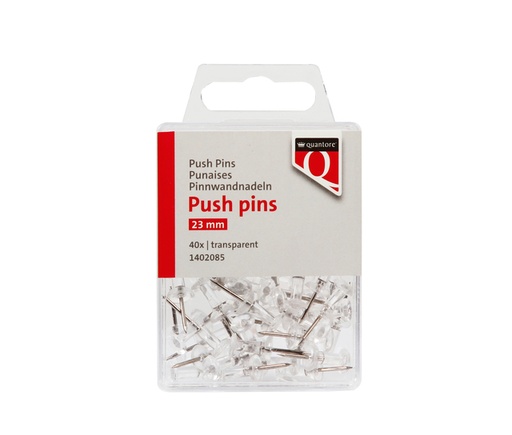 [1402085] Punaise Push pins Quantore transparent 40 pièces