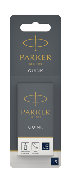 Cartouche d''encre Parker Quink bleu-noir blister 10 pièces