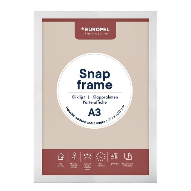 Cadre clipsable Europel A3 25mm blanc mat